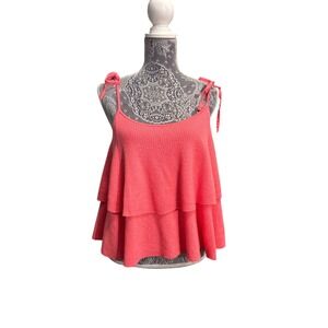 J. Crew Merino Wool Tie Strap‎ Tiered Ribbed Tank Top XL